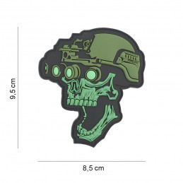 PVC Patch Night Vision Skull Green