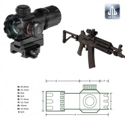 UTG 3.9" ITA Red/Green Dot Sight with Riser Adaptor, QD Mount