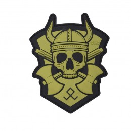 PVC PATCH VIKING WITH HATCHET GREEN