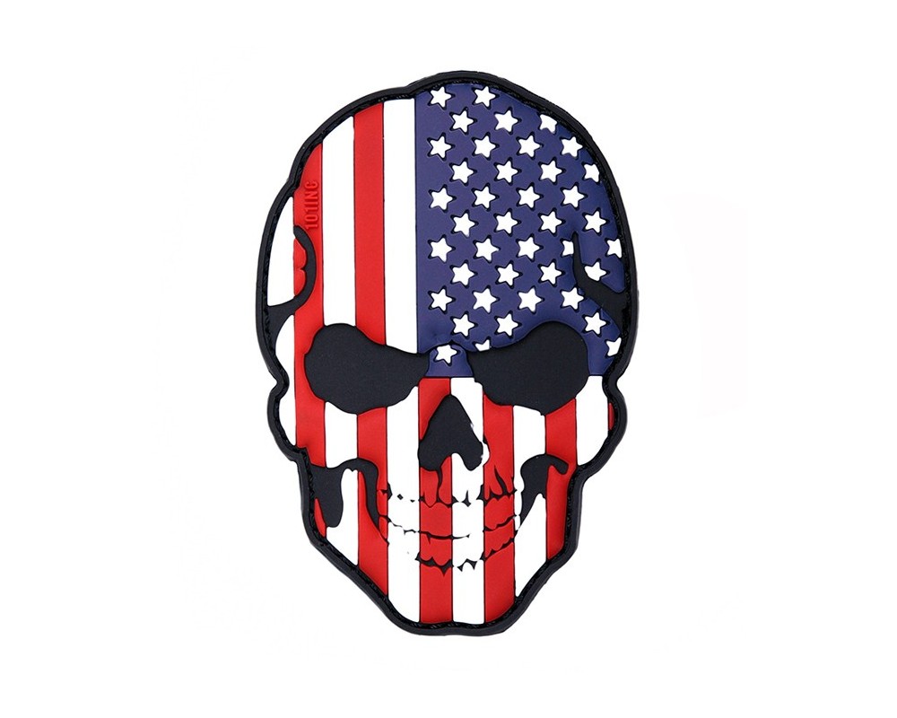 PVC EMBLEEM SKULL USA