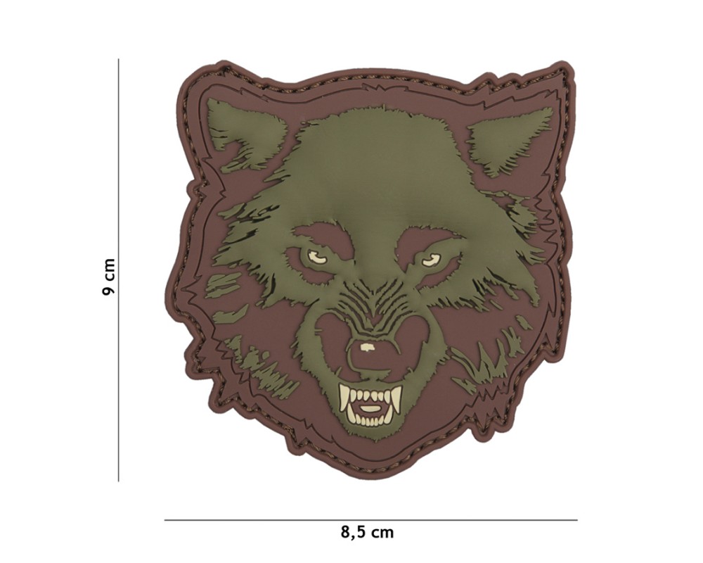 PVC Patch Wolf green